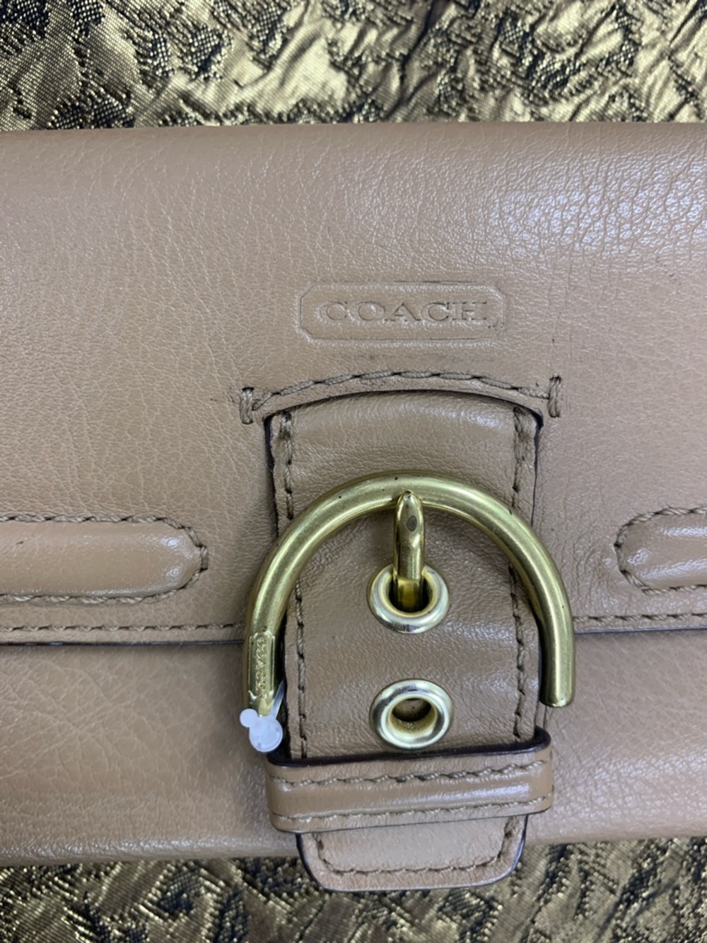 Coach Pebble Leather Buckle Wallet in Dusty Rose - Picture 2 of 8